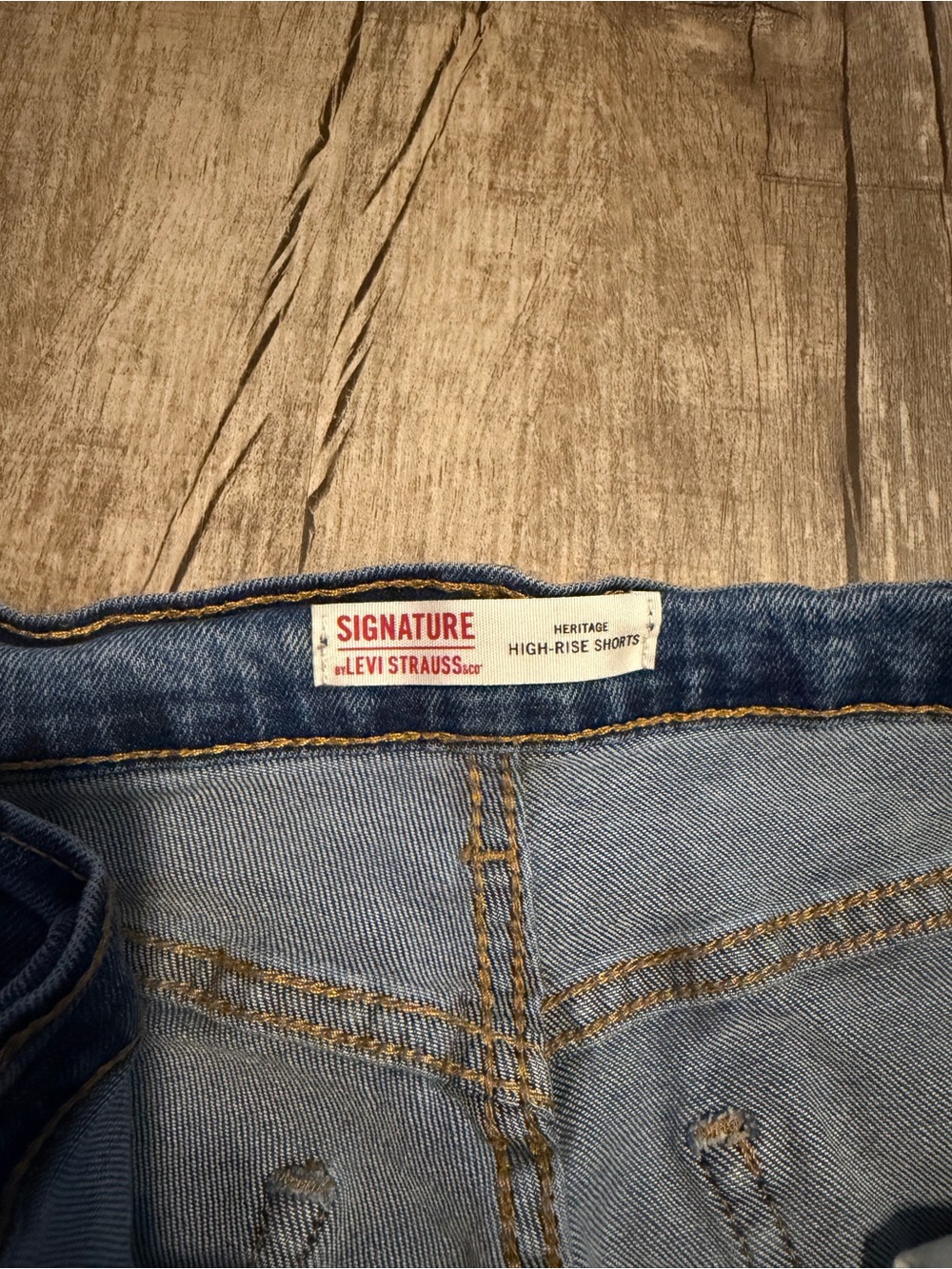 Signature by Levi Strauss Medium Blue High-Rise Denim Shorts